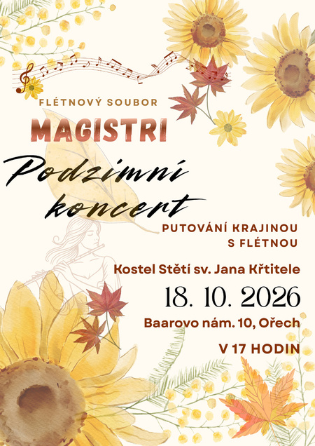 Koncert 18. 10. 2026 kostel Stětí sv. Jana Křtitele v Ořechu